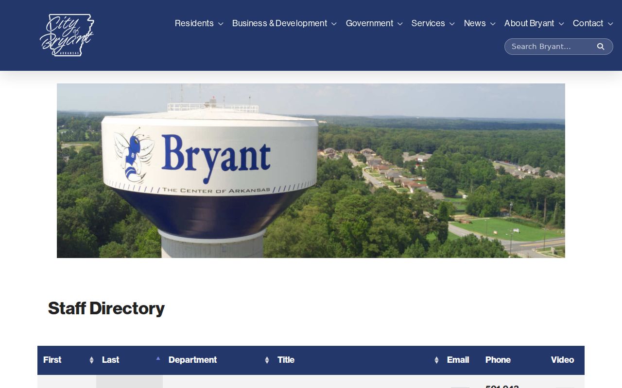Bryant criminal history court staff directory
