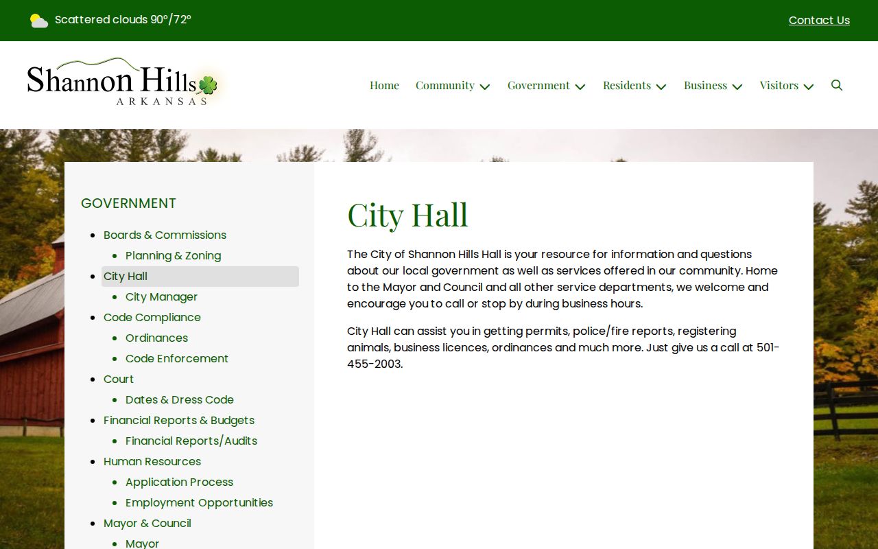 Shannon Hills criminal records City Hall help
