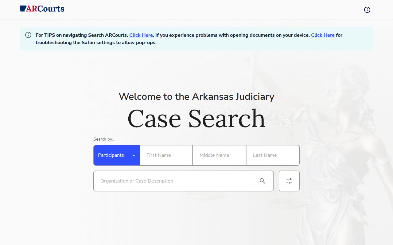 New Search ARCourts for Saline County criminal case records