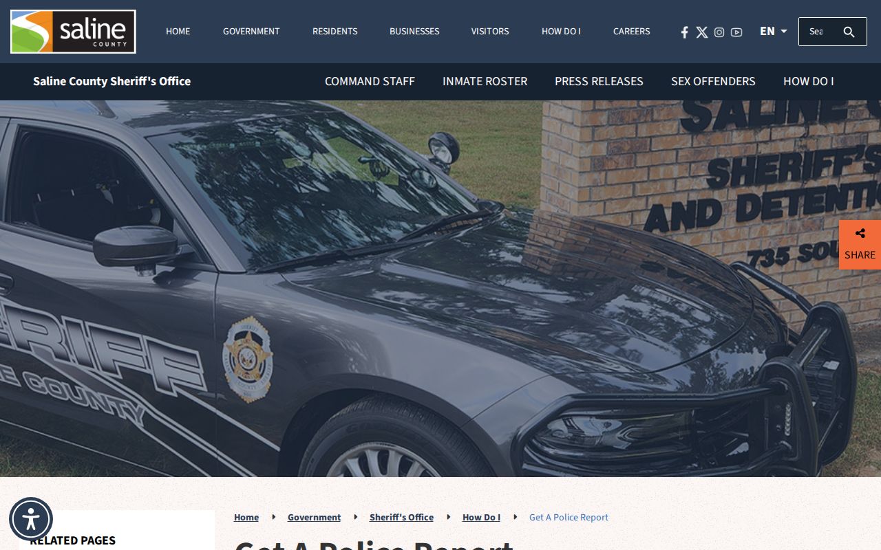 Saline County criminal record report requests
