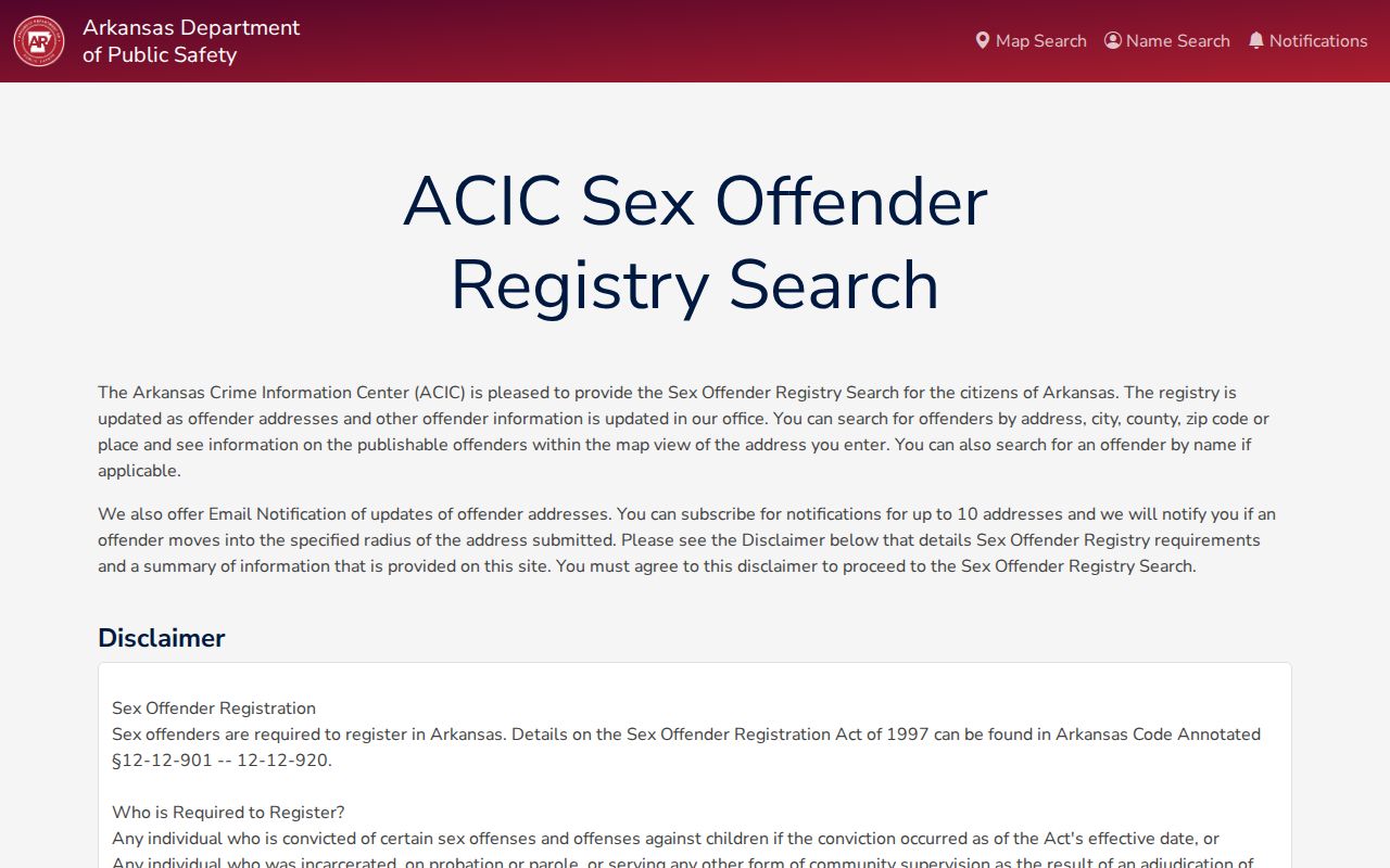 Saline County sex offender check on the Arkansas registry