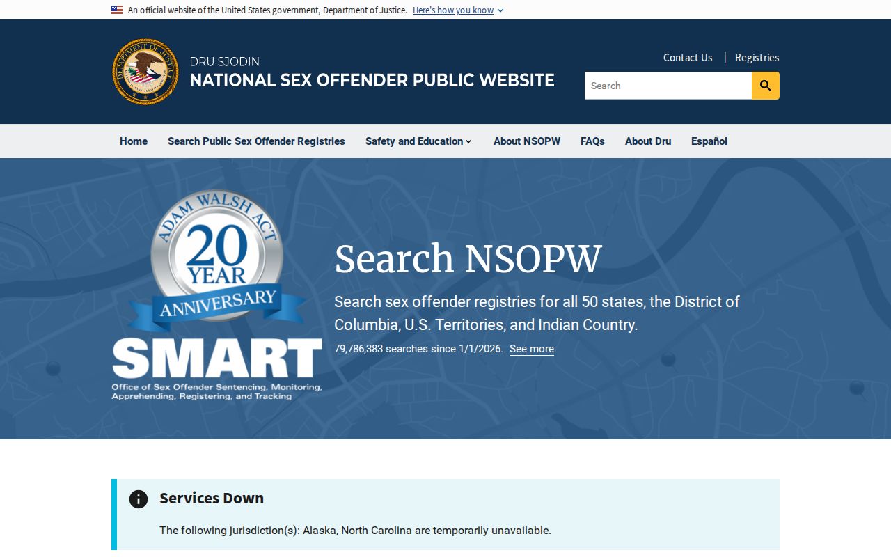 Saline County sex offender check using the national NSOPW search